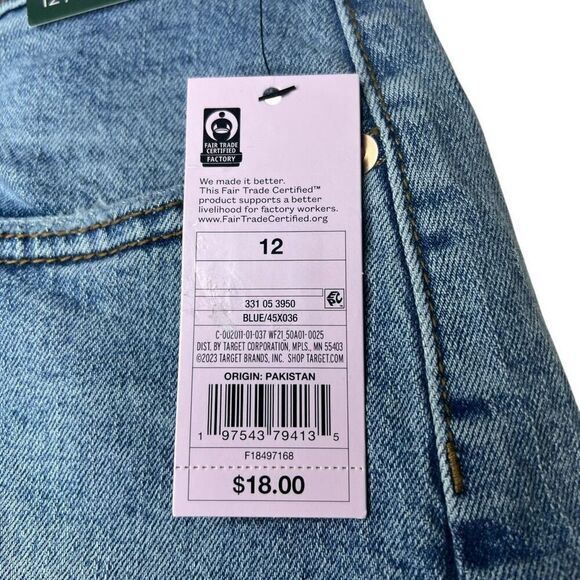 NEW Wild Fable High-Rise Curvy Rolled Cuff Jean Medium Wash Shorts 12 - Picture 3 of 6